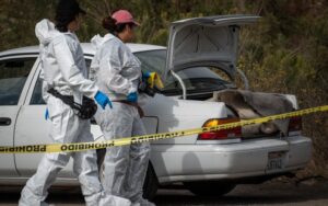 Encuentran vehículo abandonado con restos humanos en bulevar 2000