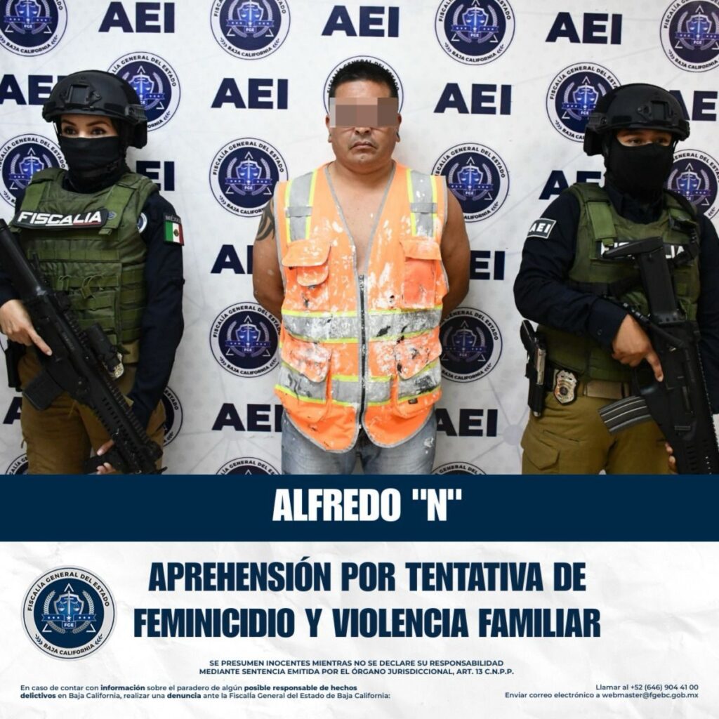 Captura Fiscalía General del Estado a sujeto acusado de feminicidio en grado de tentativa y violencia familiar
