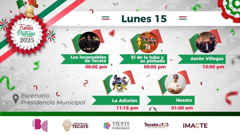 Todo listo para el Grito de Indepencia en Tecate