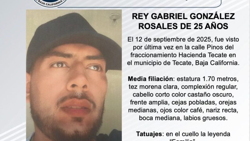 Pesquisa de Rey Gabriel González Rosales de 25 años de edad
