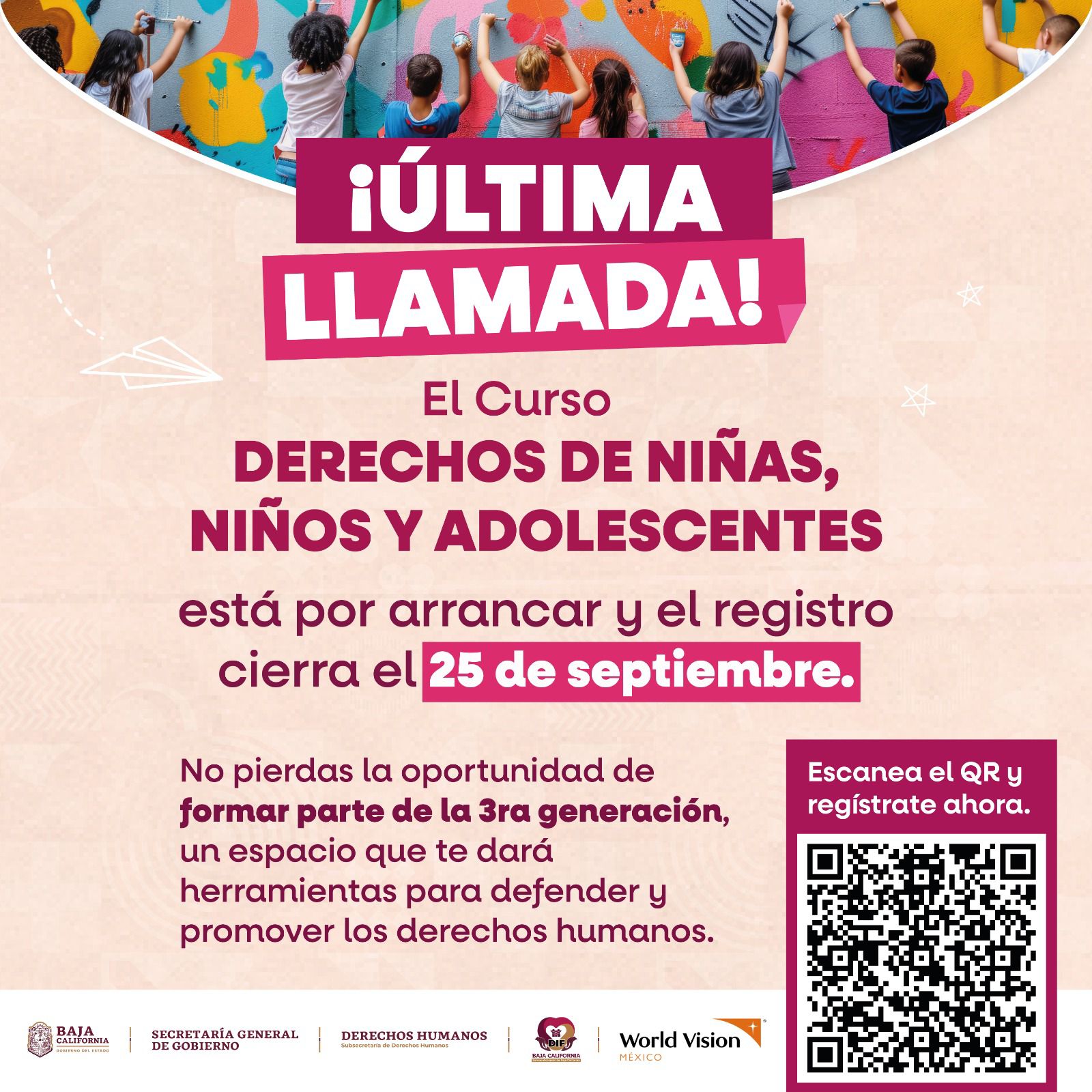 Invita Gobierno del Estado a participar en curso de Derechos de la Niñez