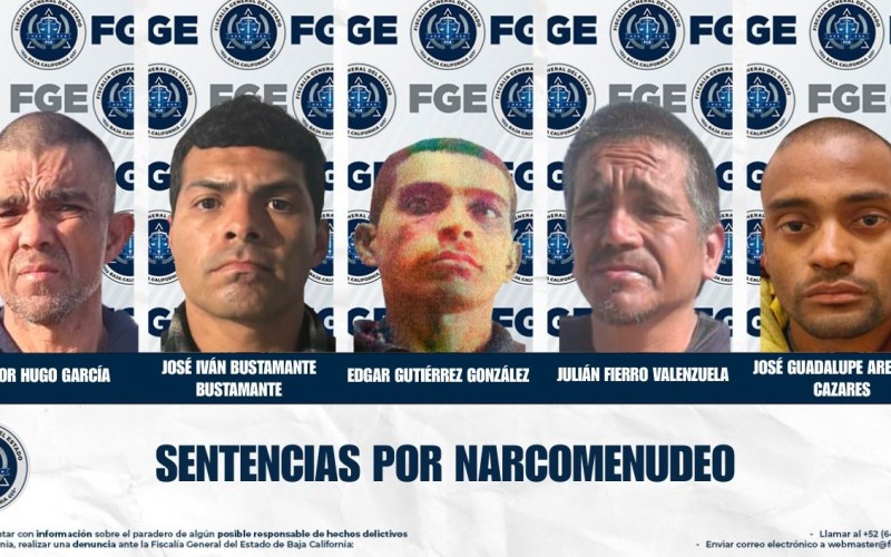 Informa FGE de cinco sentencias para acusados de Narcomenudeo