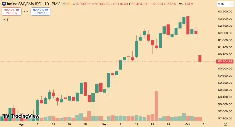 Bolsa mexicana registra segunda peor caída en lo que va del año arrastrada por Grupo México