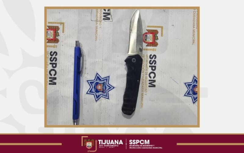 Detiene Policía Municipal a hombre armado con navaja en la Zona Centro