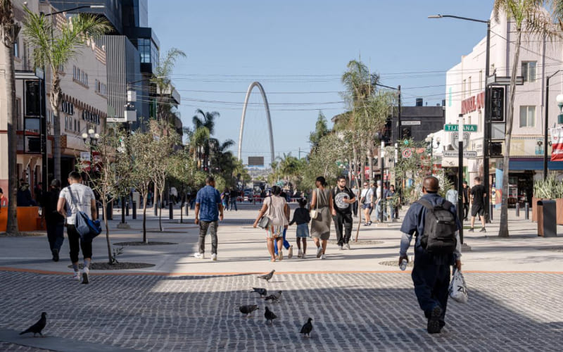 Familias y mascotas disfrutan de la renovada Avenida Revolución