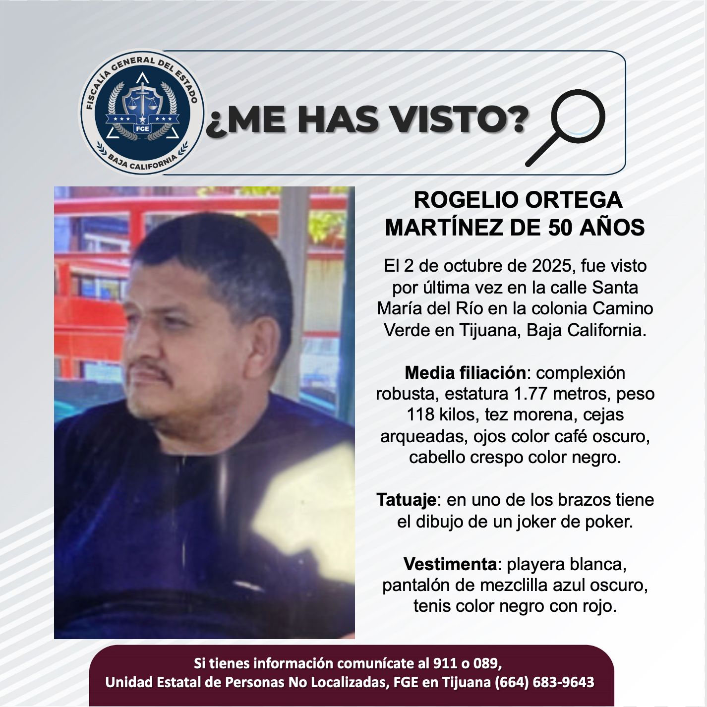 Pesquisa de Rogelio Ortega Martínez de 50 años de edad