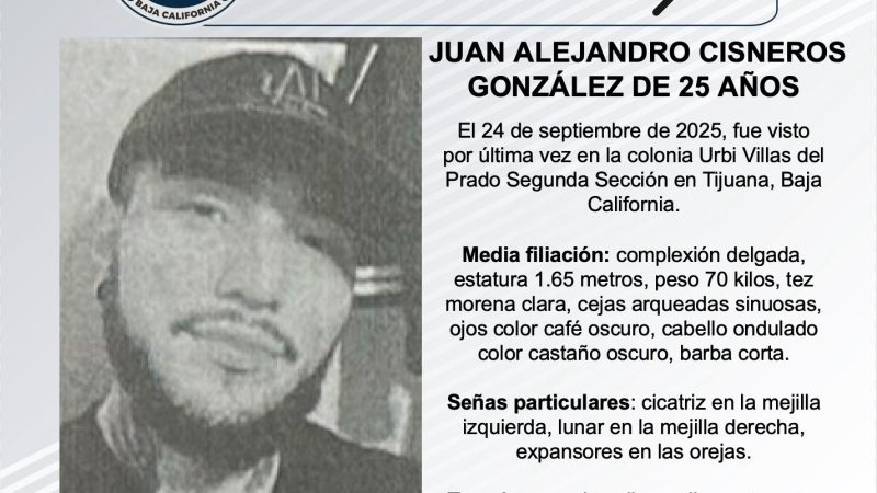 Pesquisa de Juan Alejandro Cisneros González de 25 años de edad