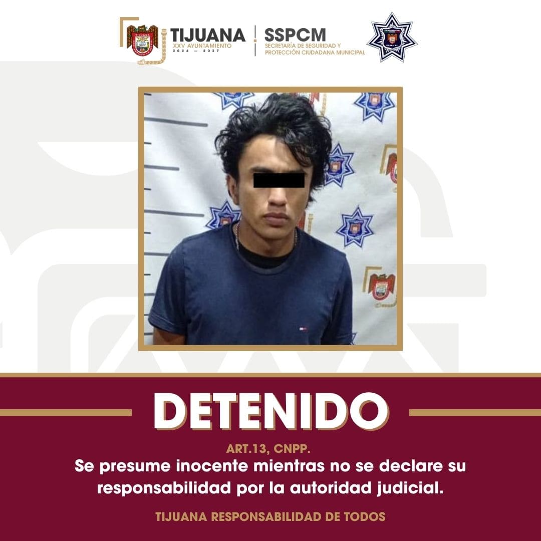 Detiene Policía Municipal de Tijuana a hombre que agredió a menor en la colonia Las Torres