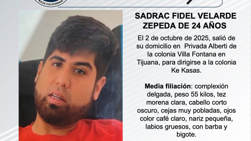 Pesquisa de Sadrac Fidel Velarde Zepeda de 24 años de edad
