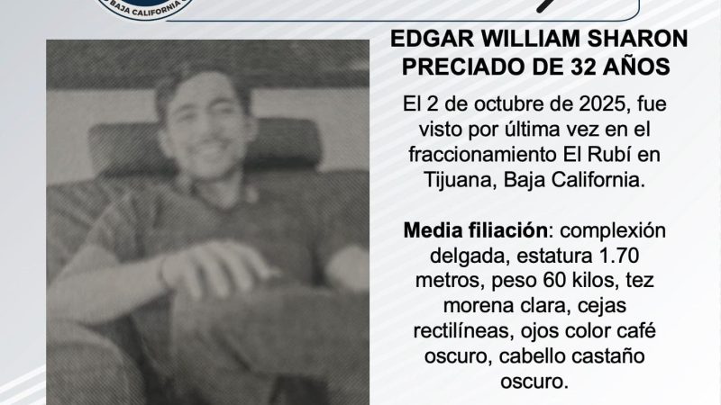 Pequisa de Edgar William Sharon Preciado de 32 años de edad