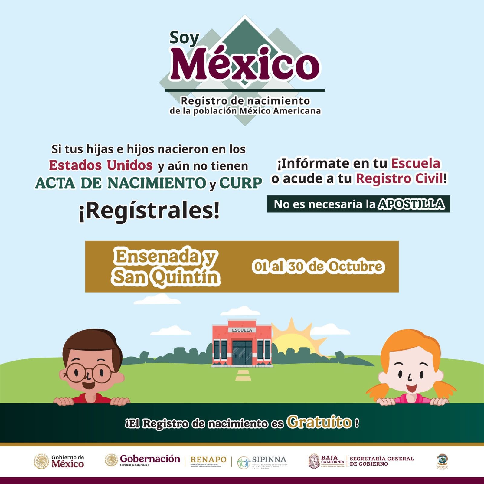 Avanza Campaña “SOY MÉXICO” en Ensenada Y San Quintín para otorgar doble Nacionalidad a niñas, niños y adolecentes