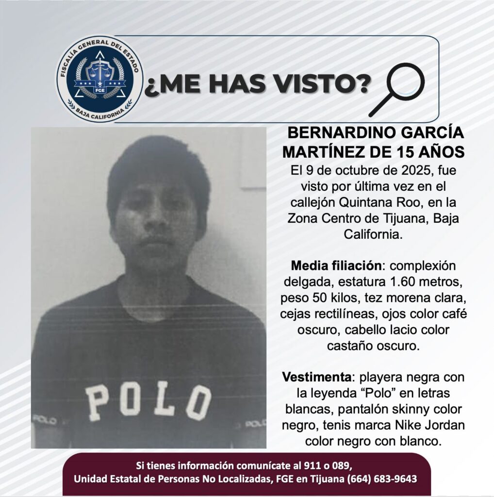 Pesquisa de Bernardino García Martínez de 15 años de edad