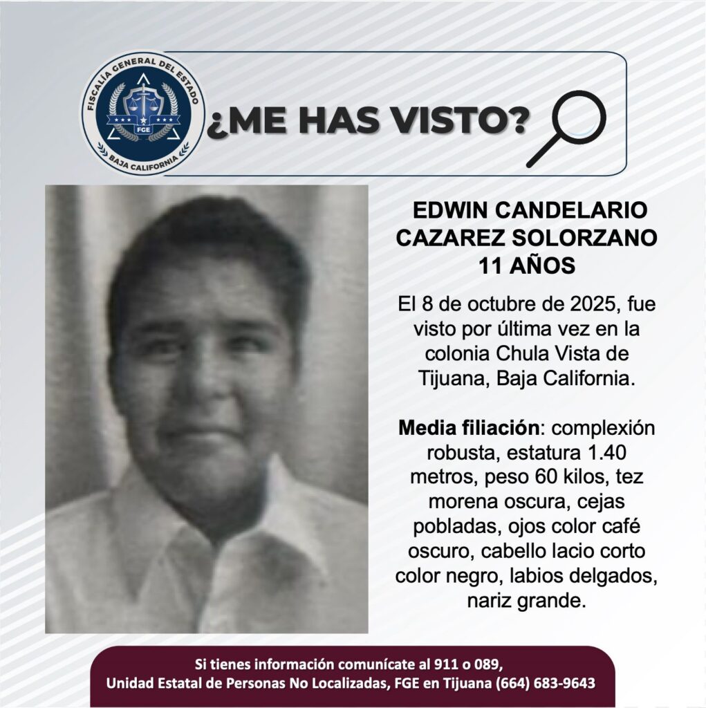 Pesquisa de Edwin Candelario Cazarez Solorzano de 11 años de edad