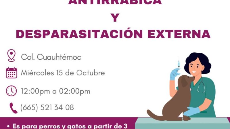 IMBAT invita a campaña gratuita de vacunación antirrábica y desparasitación en la Cuauhtémoc