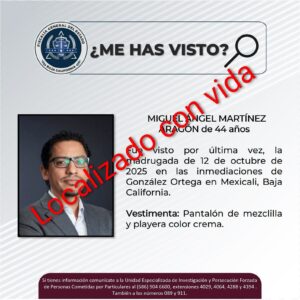 Localizan al Dr. Miguel A Martínez sano y salvo