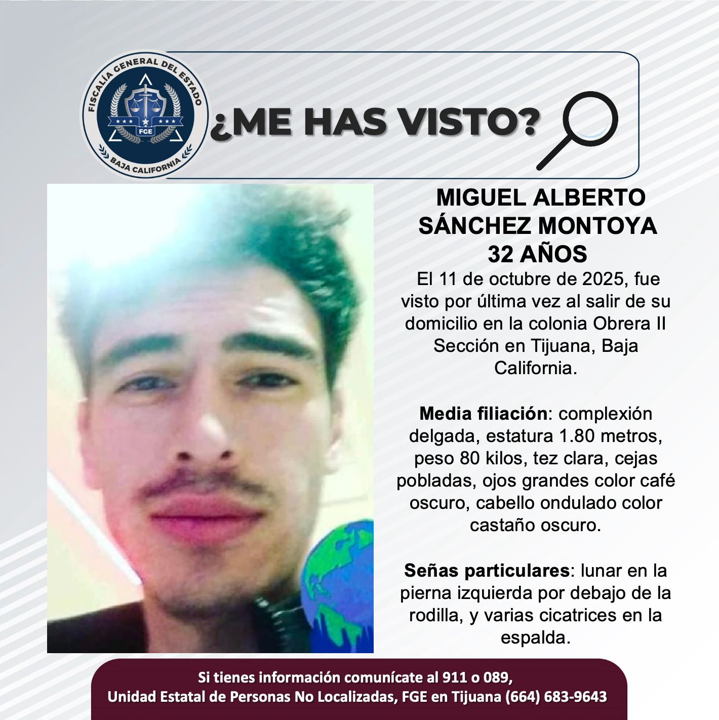 Pesquisa de Miguel Alberto Sánchez Montoya de 32 años de edad