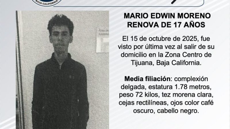 Pesquisa de Mario Edwin Moreno Renova de 17 años de edad