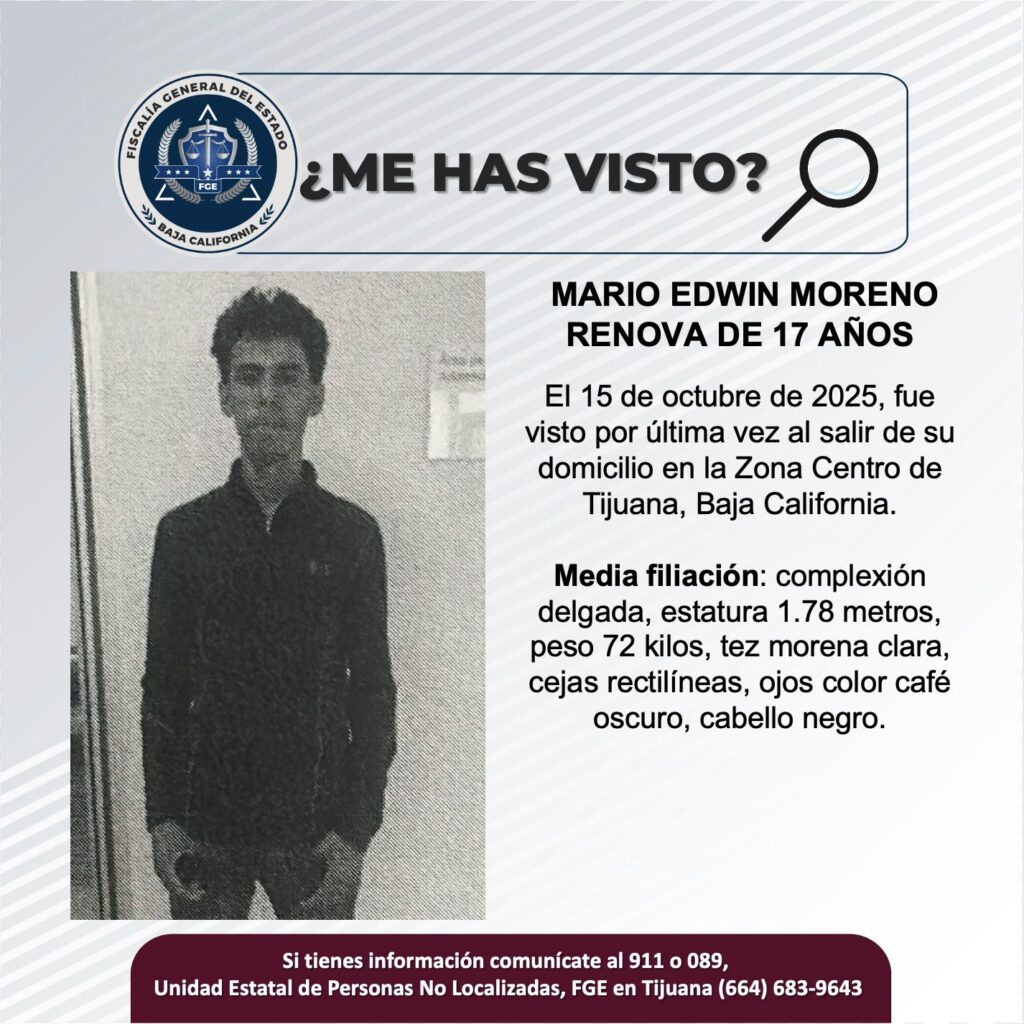 Pesquisa de Mario Edwin Moreno Renova de 17 años de edad