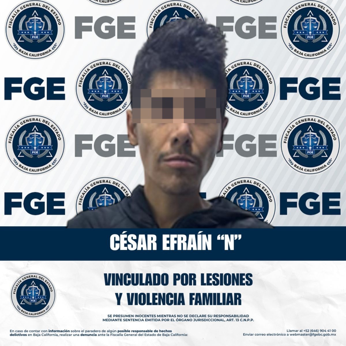 Fiscalía Regional de Tijuana obtiene vinculación a proceso por lesiones y violencia familiar