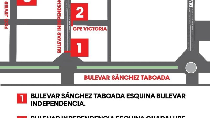 Informa XXV Ayuntamiento de Tijuana cierre parcial de vialidades por instalación de escenario en la Glorieta Independencia
