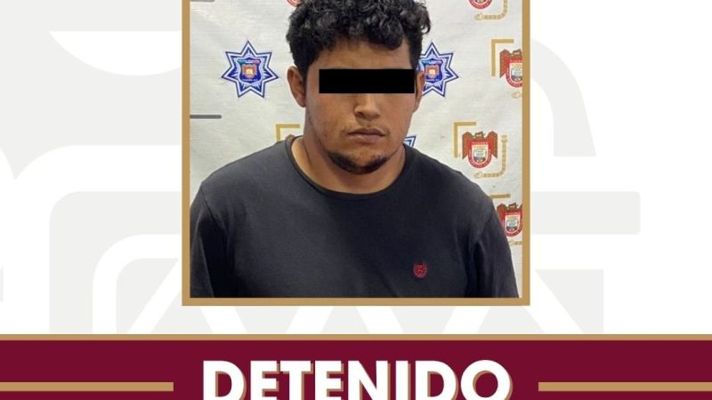 Detienen agentes municipales a sujeto en posesión de droga, podría estar involucrado en homicidio