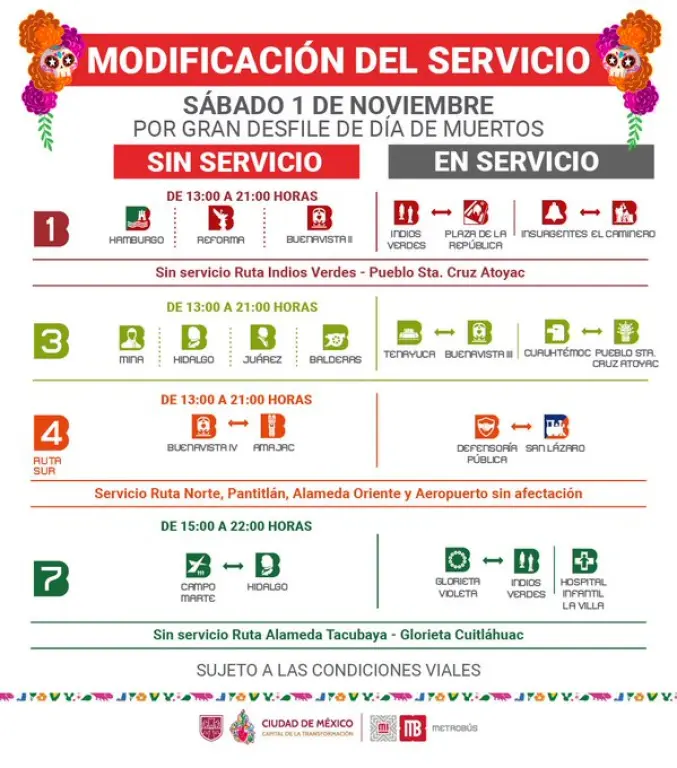 Desfile de Día de Muertos 2025 en CDMX: hora, ruta, transporte y alternativas viales