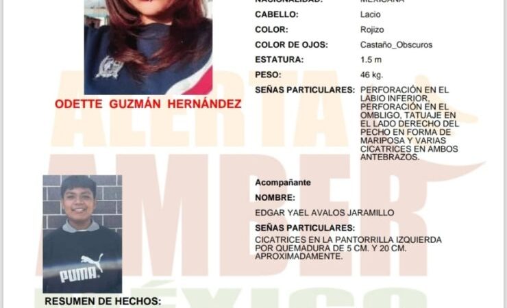 Alerta Amber para localizar a Leslie Guzmán Hernández, Odette Guzmán Hernández y Edgar Yel Avalos Jaramilla de 17, 13 y 14 años de edad