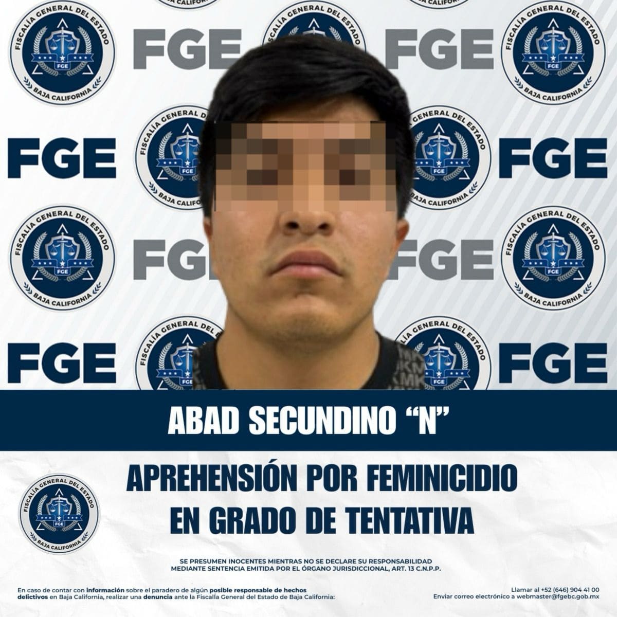 Agencia Estatal de Investigación aprehende a acusado de feminicidio en grado de tentativa