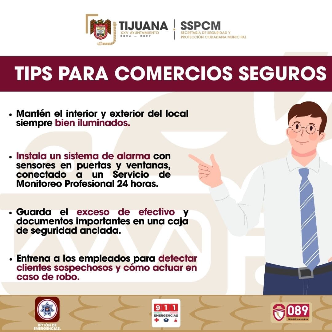 Emite SSPCM recomendaciones para mantener un comercio seguro