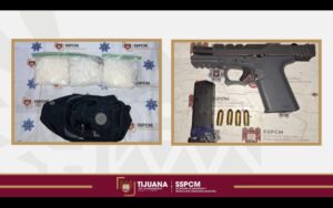 Arresta Policía Municipal a hombre armado y asegura cerca de dos kilos de “cristal”