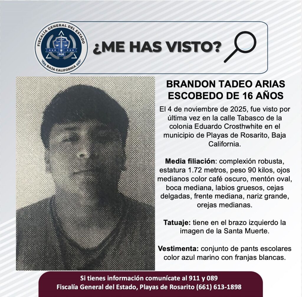 Pesquisa de Brandon Tadeo Arias Escobedo de 16 años
