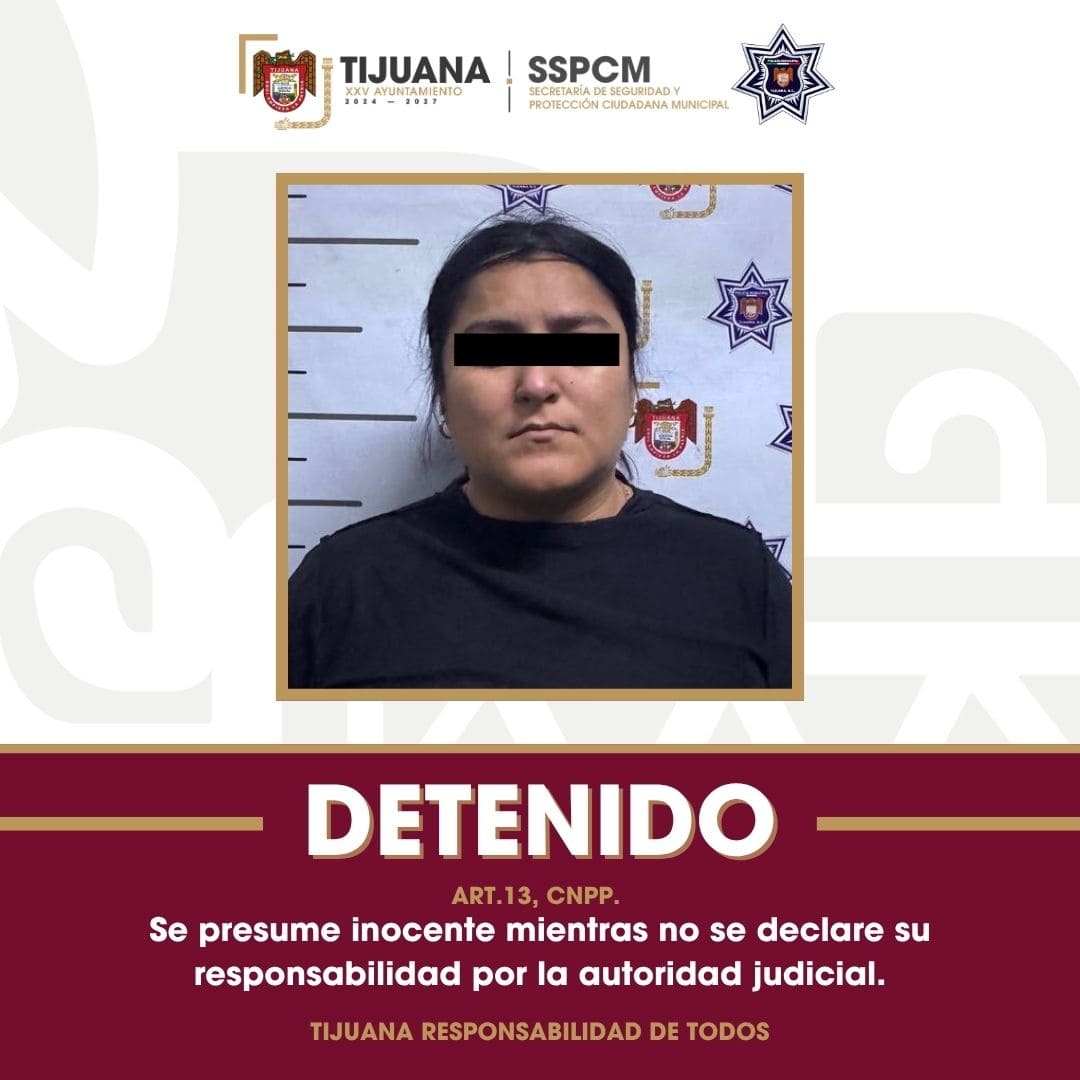 Detiene Policía Municipal de Tijuana a mujer por lesionar a su pareja en Urbi Villa del Prado