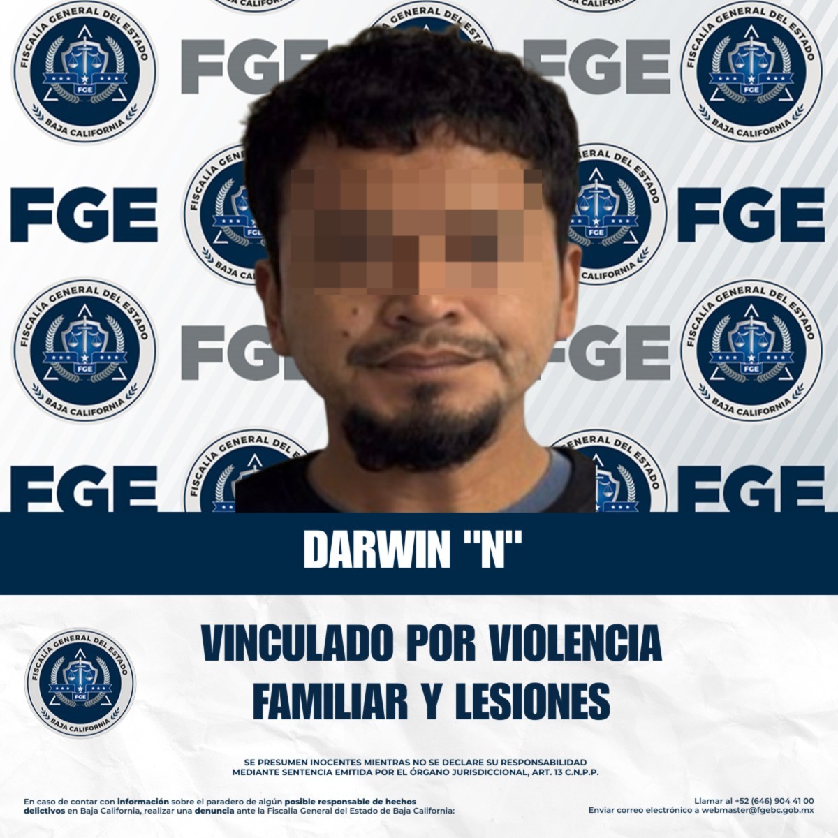 Fiscalía Regional de Tijuana logra vinculación a proceso por violencia familiar y lesiones