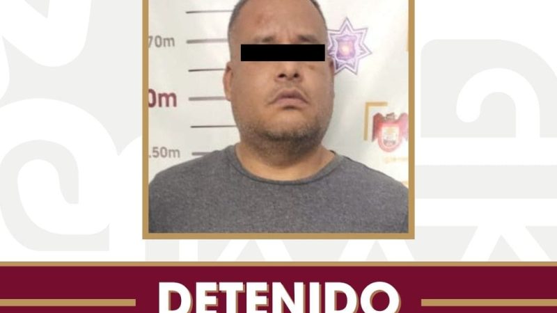 Detiene Policía Municipal a hombre con orden de aprehensión por homicidio calificado