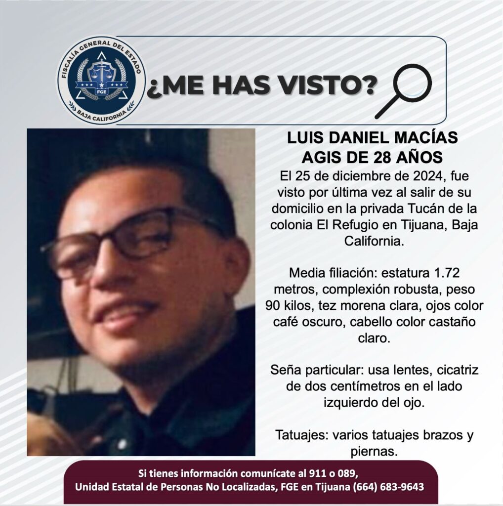 Pesquisa e Luis Daniel Macías Agis de 28 años