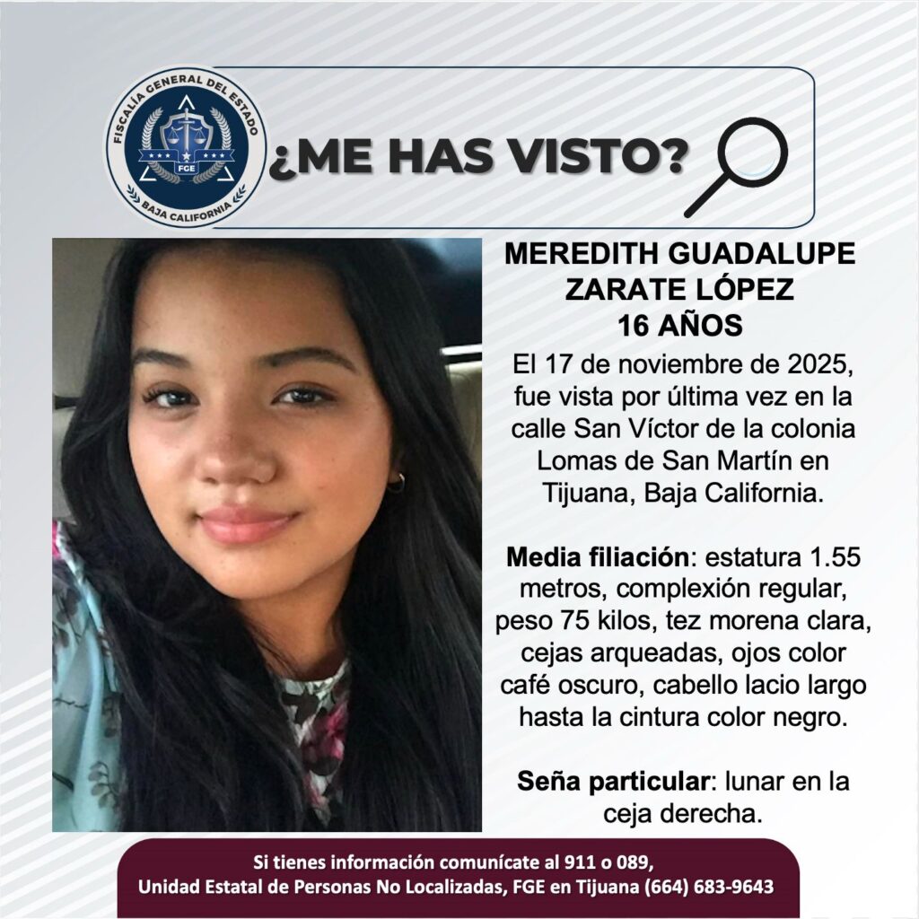 Pesquisa de Meredith Guadalupe Zarate López de 16 años