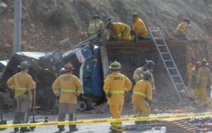 Conductor de un dompe muere prensado en el Bulevar 2000