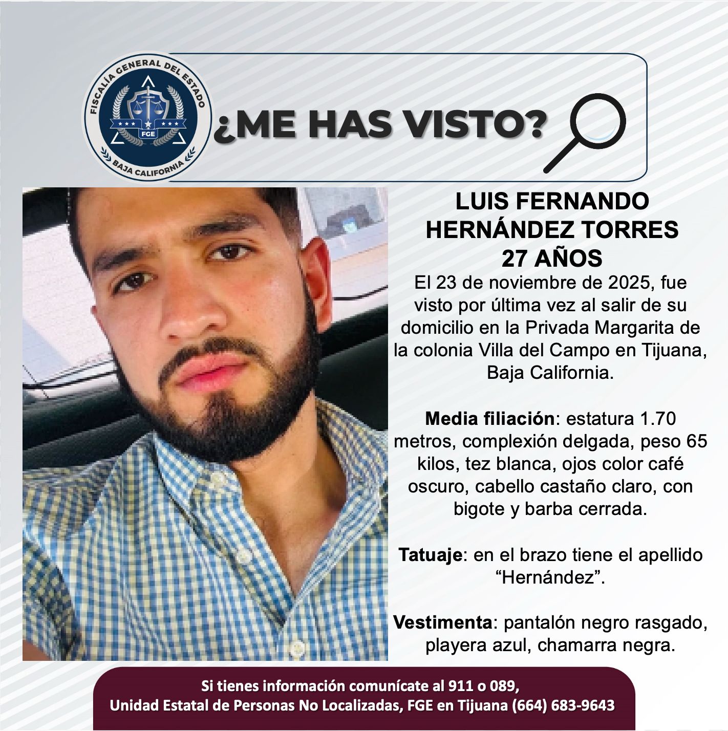 Pesquisa de Luis Fernando Hernández Torres de 27 años