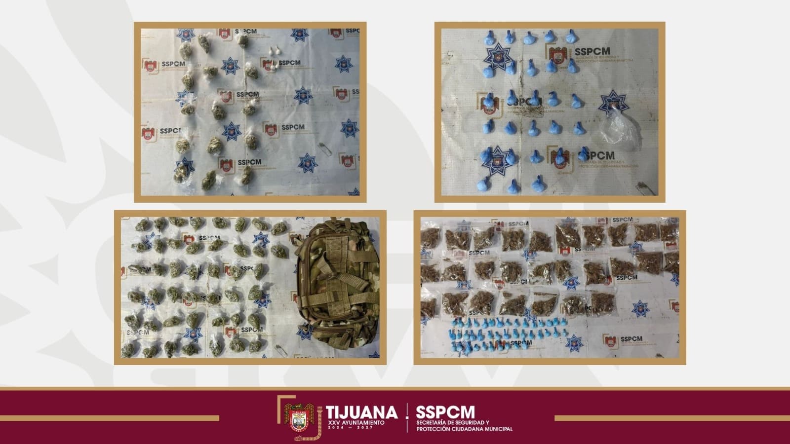 Asegura SSPCM a cuatro personas por presuntos delitos contra la salud y retira más de 150 dosis de droga de las calles