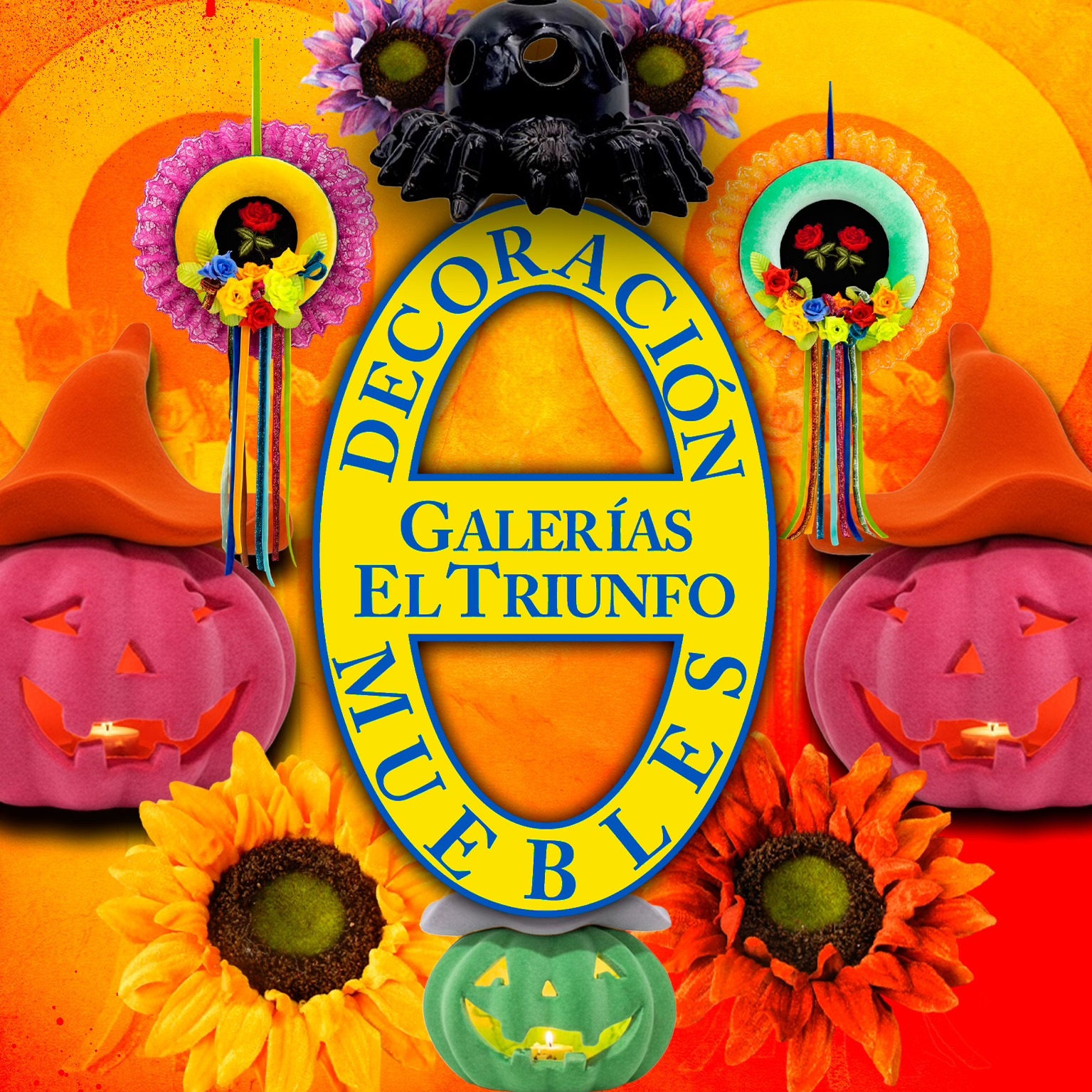 ¿Quién es el dueño de Galerías El Triunfo, famosa por sus adornos de Halloween, Navidad y esculturas únicas?