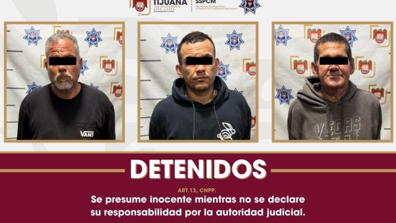 Arresta Policía Municipal a tres personas por privación ilegal de la libertad y agresión en Las Huertas