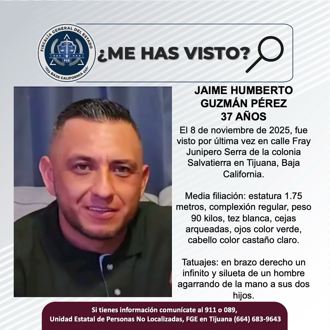 Pesquisa de Jaime Humberto Guzmán Pérez de 37 años