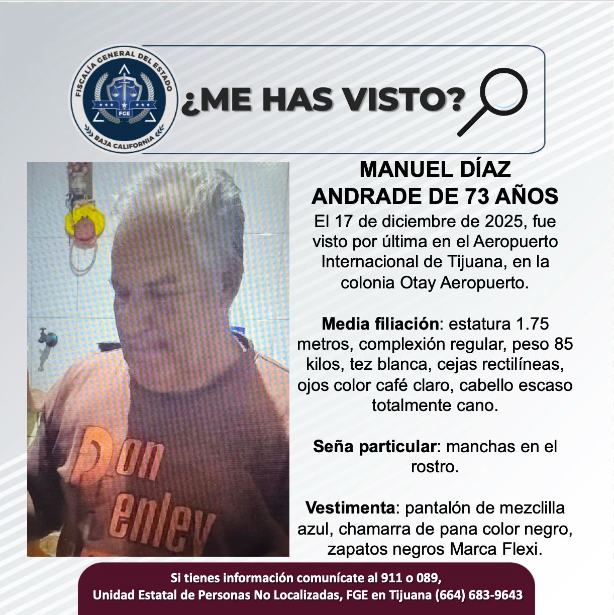 Pesquisa de Manuel Díaz Andrade de 73 años