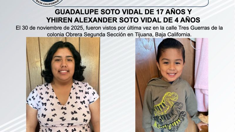 Pesquisa de Guadalupe Soto Vidal de 17 años y Yhiren Alexander Soto Vidal de 4 años