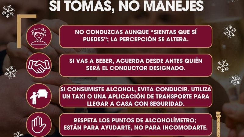 Refuerza SSPCM operativos de alcoholimetría para prevenir accidentes en temporada decembrina