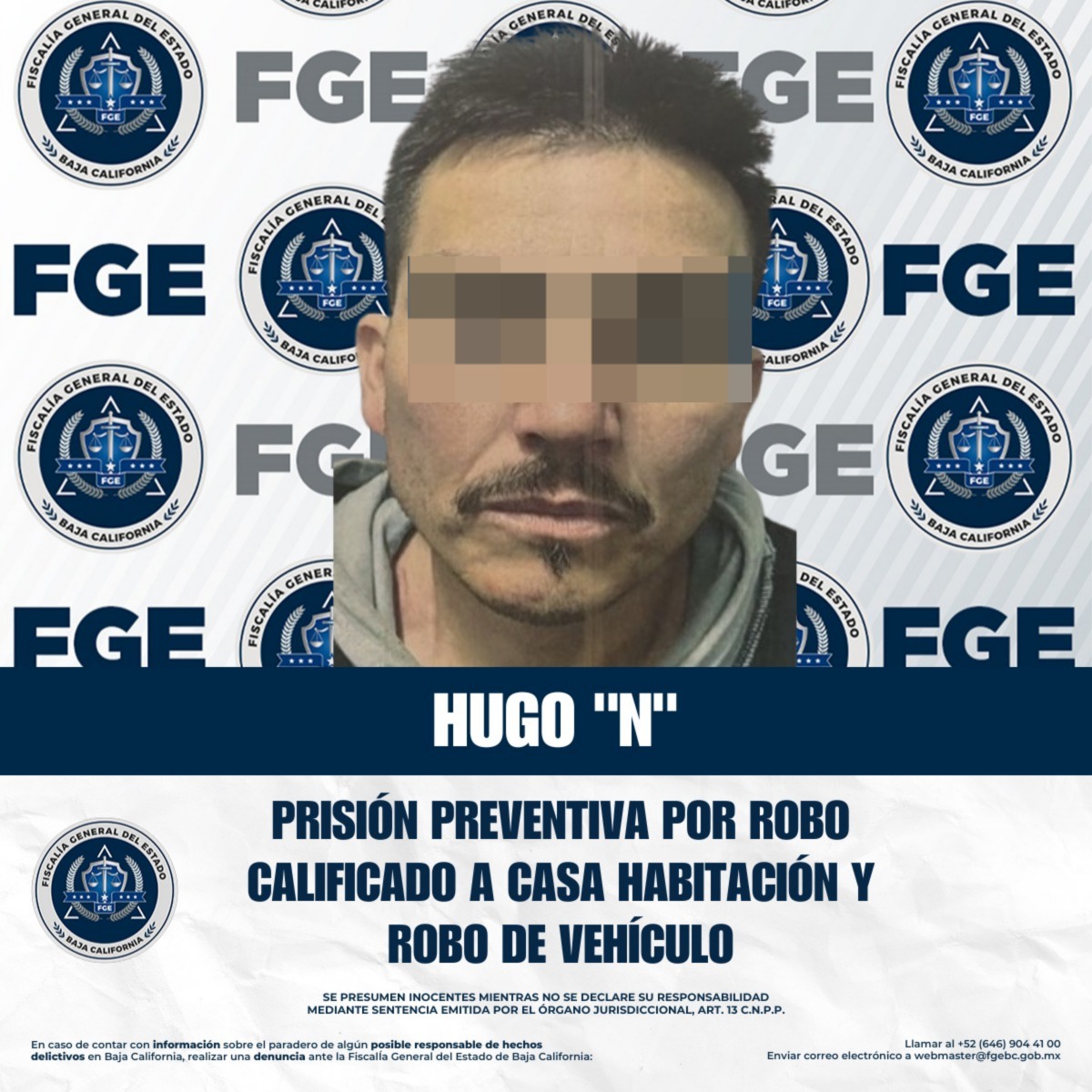 FGE logra prisión preventiva por robo con violencia en Tijuana