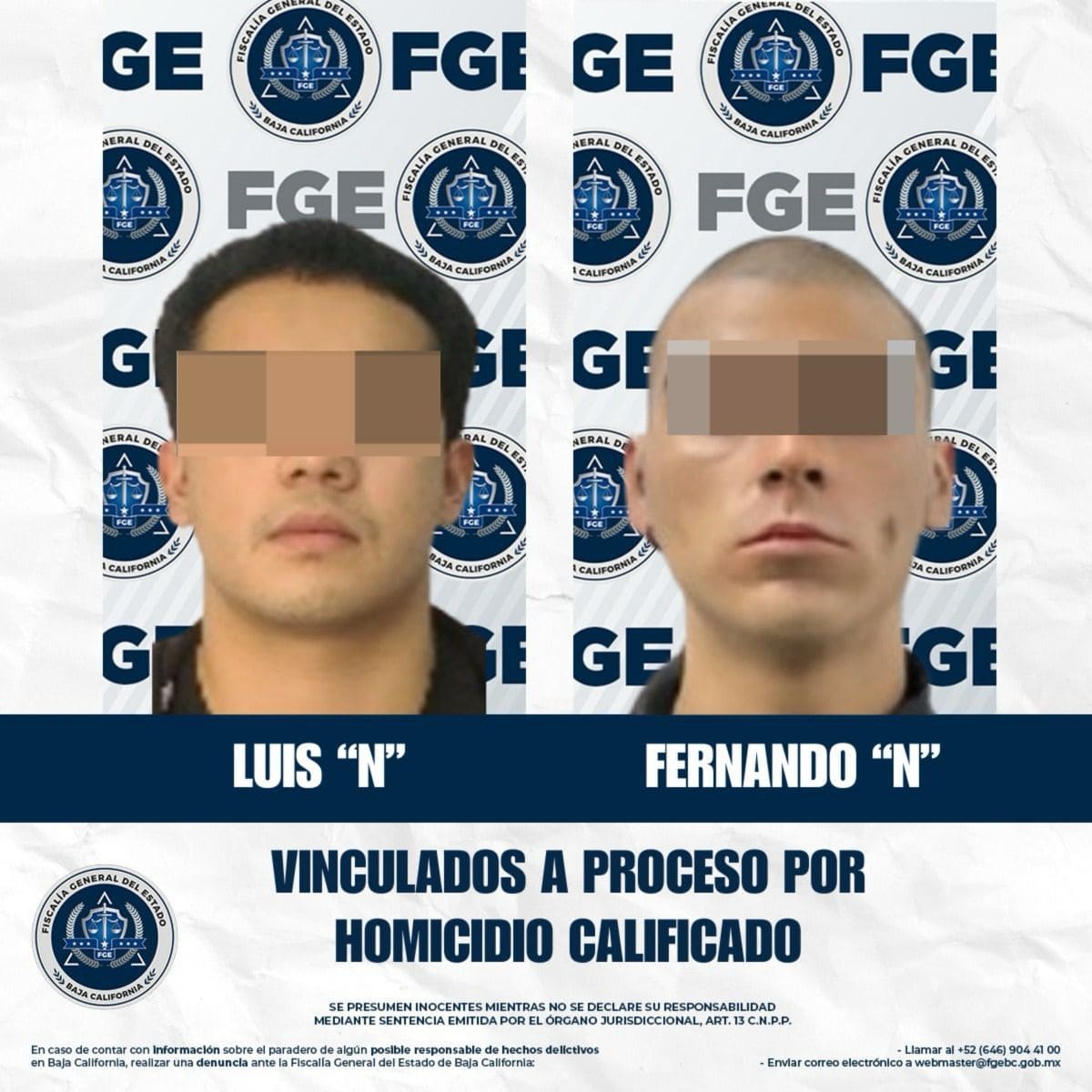 FGE obtiene vinculación a proceso para dos acusados por homicidio calificado con ventaja