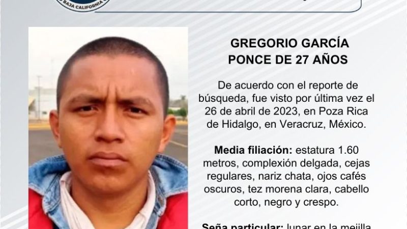 Pesquisa de Gregorio Gracía Ponce de 27 años de edad