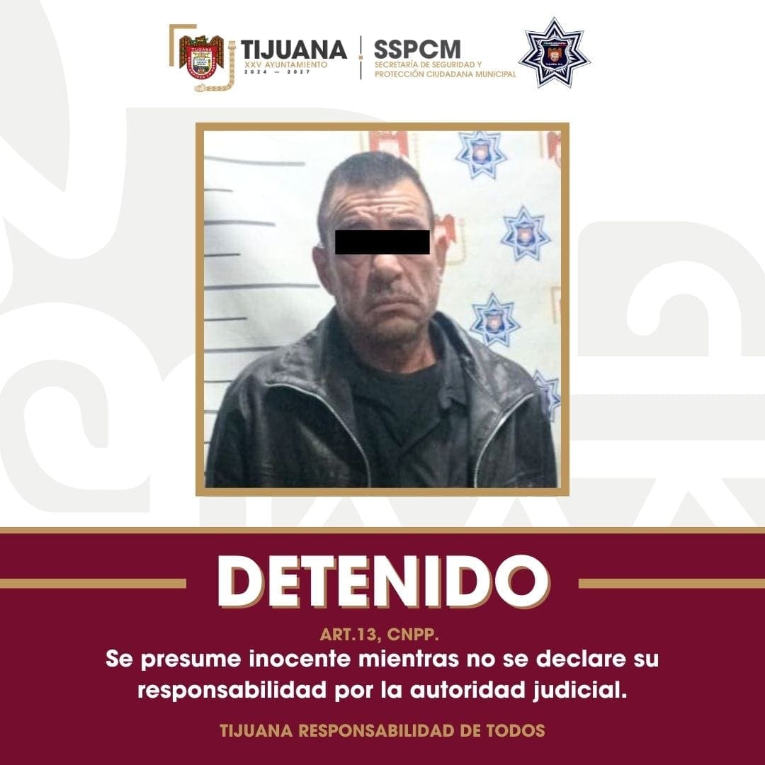 Asegura Policía Municipal de Tijuana a ciudadano por cohecho
