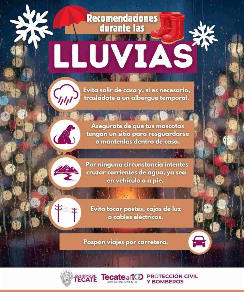 Gobierno de Tecate mantiene vigilancia permanente ante condiciones climatológicas